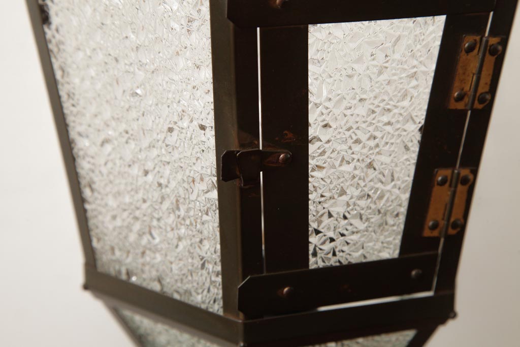 ビンテージ照明　和製ビンテージ　昭和中期　ダイヤガラスがレトロな雰囲気のスタンド照明(スタンドライト、フロアスタンド)(R-039113)