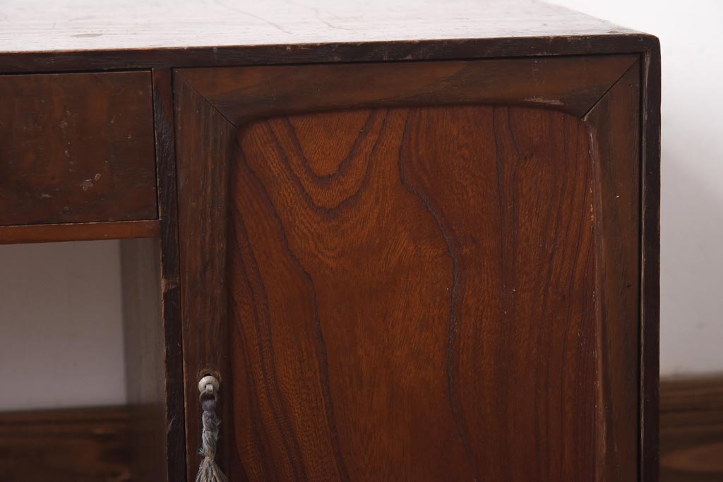アンティーク家具　昭和初期　レトロな雰囲気が魅力的な文机(座机、在宅ワーク、在宅用片袖デスク)(R-039122)