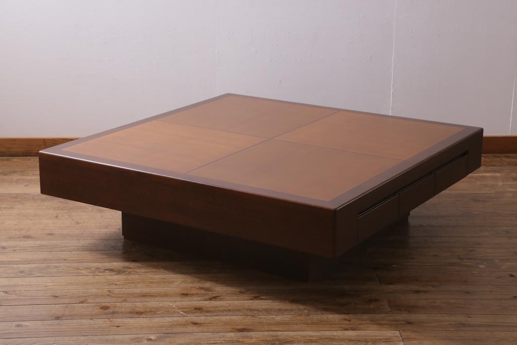 中古　CONDE HOUSE(カンディハウス)　ウォールナット材　北欧モダンなお部屋にもおすすめなセンターテーブル(リビングテーブル、コーヒーテーブル、座卓)(R-039141)