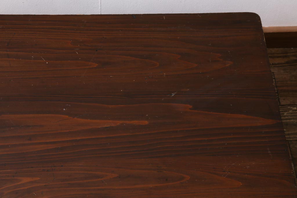 アンティーク家具　和製アンティーク　ヒノキ材　明治大正期に作られたレトロな座卓(ローテーブル)(R-039201)
