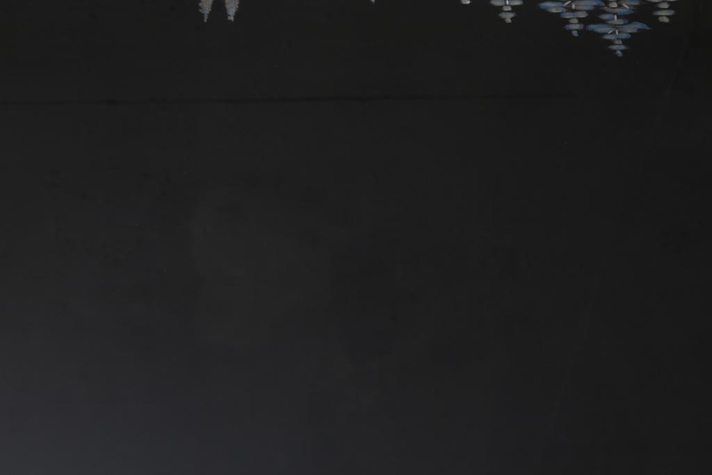 中古　モリシゲ(MORISHIGE/森繁)　高級品　黒漆塗り　美しい彫漆が見事な座卓(ローテーブル)(定価約60万円)(R-039207)