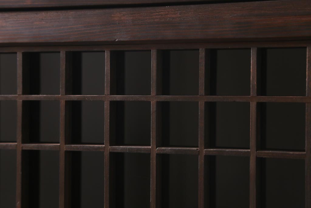ラフジュ工房オリジナル　古建具リメイク　上品な組子の作りが風情漂う戸棚(書院戸、収納棚)(R-039262)