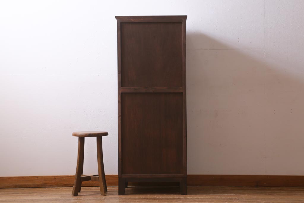 ラフジュ工房オリジナル　古建具リメイク　上品な組子の作りが風情漂う戸棚(書院戸、収納棚)(R-039262)