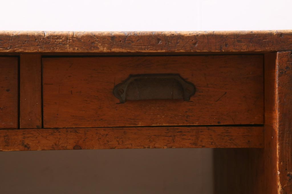アンティーク家具　和製アンティーク　昭和初期　味わい深い木の風合いが魅力的な文机(座机、ローテーブル、片袖机)(R-039277)