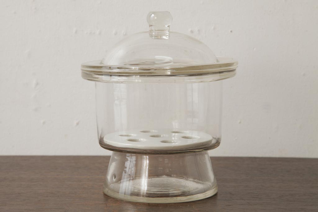 アンティーク雑貨　昭和レトロ　和製アンティーク　個性的な空間作りにおすすめのデシケーター(乾燥ビン・ガラス瓶)(R-039279)