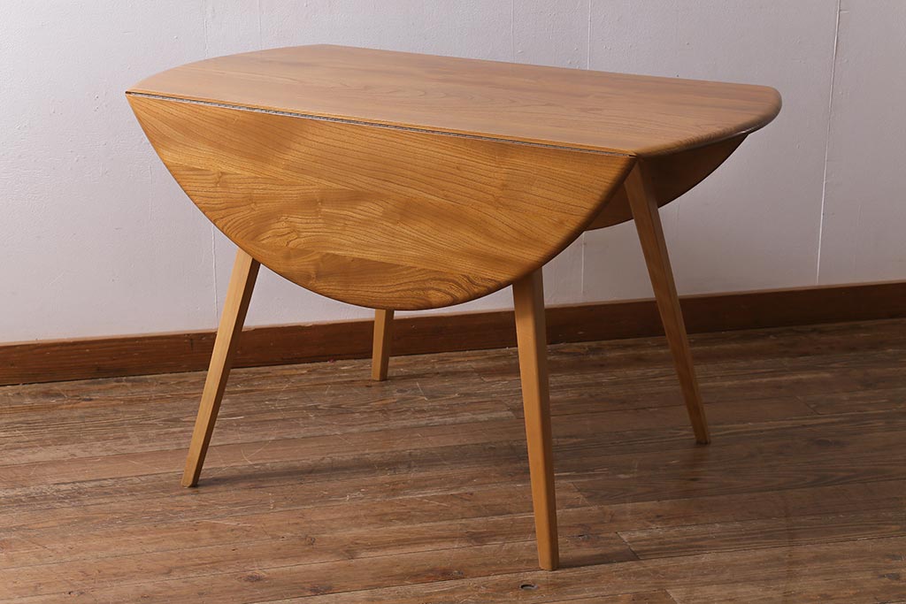 ヴィンテージ家具　イギリスビンテージ　ERCOL(アーコール)　スタイリッシュなデザインが目をひくバタフライテーブル(ドロップリーフテーブル、ダイニングテーブル)(R-039349)