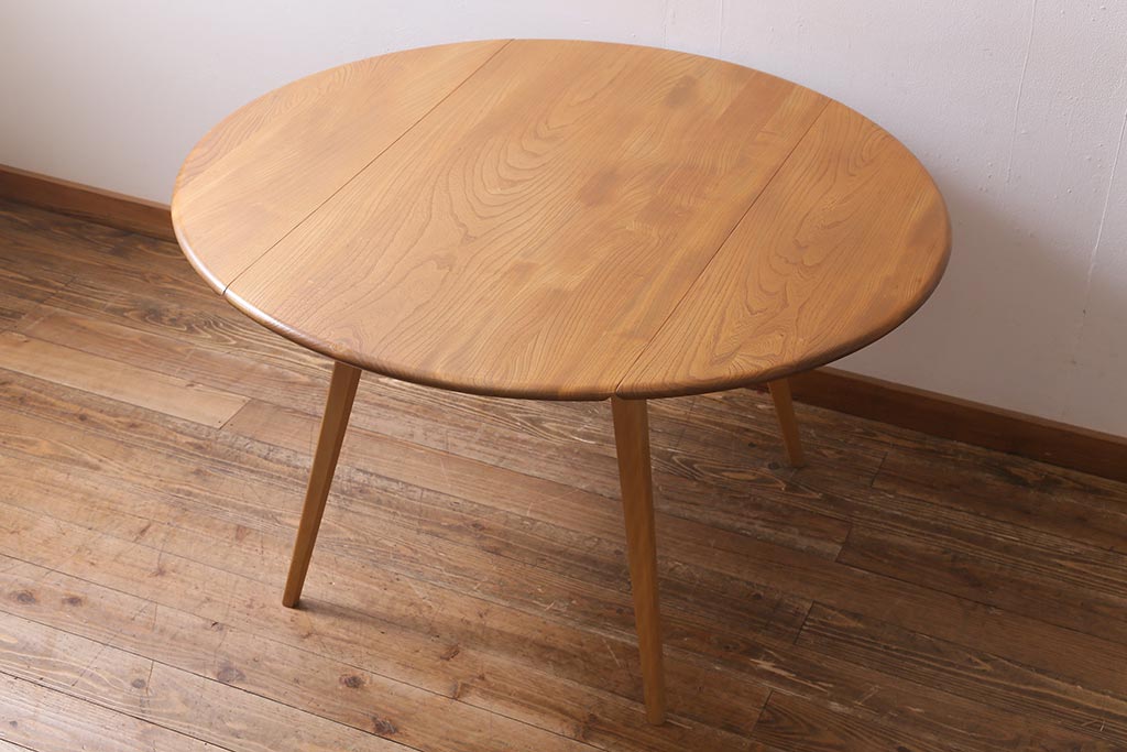 ヴィンテージ家具　イギリスビンテージ　ERCOL(アーコール)　スタイリッシュなデザインが目をひくバタフライテーブル(ドロップリーフテーブル、ダイニングテーブル)(R-039349)