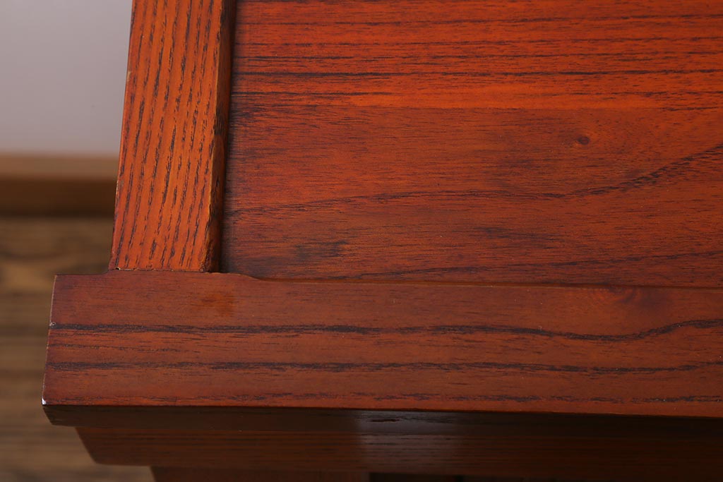 新古品　民芸家具　ニレ材　上質な和の雰囲気漂う水屋箪笥サイドボード(収納棚、戸棚、テレビ台)(R-039360)