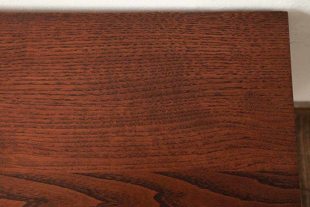 リメイク家具　和製アンティーク　昭和中期　天板栗材　バイカラーがお洒落なサイドテーブル(コンソールテーブル、飾り台、花台)(R-039404)