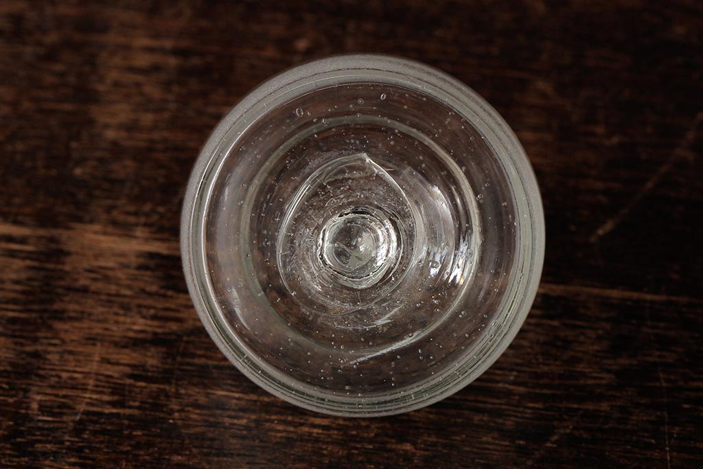 アンティーク雑貨　レトロ雑貨　アンティークボトル　小さな蓋付きガラス瓶5個セット(ガラスビン)(R-039457)