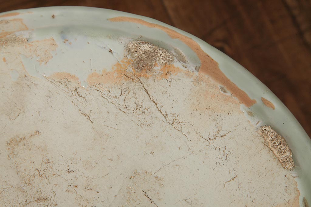 アンティーク雑貨　大正昭和初期　鳳凰の図が独特の雰囲気を醸し出す瀬戸火鉢(鉢カバー)(R-39478)