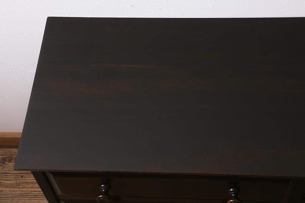 中古　リメイク家具　北海道民芸家具　上質な作りが魅力のサイドキャビネット(リビングボード、引き出し、チェスト、テレビ台)(R-039494)