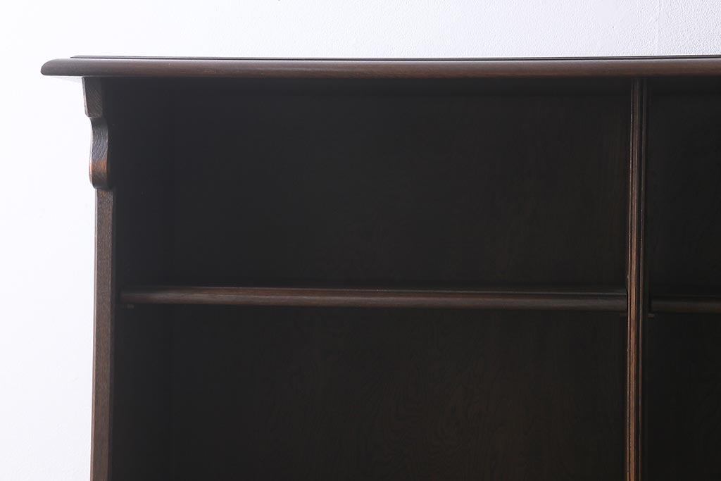 ヴィンテージ家具　神戸家具　永田良介商店　落ち着いた色味が素敵な気品漂う本棚(収納棚、飾り棚、カップボード、ビンテージ)(R-039509)