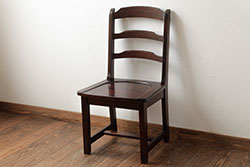 中古　北海道民芸家具　HM620　滑らかな木肌が上品なラダーバックチェア(椅子、ダイニングチェア)(R-039516)