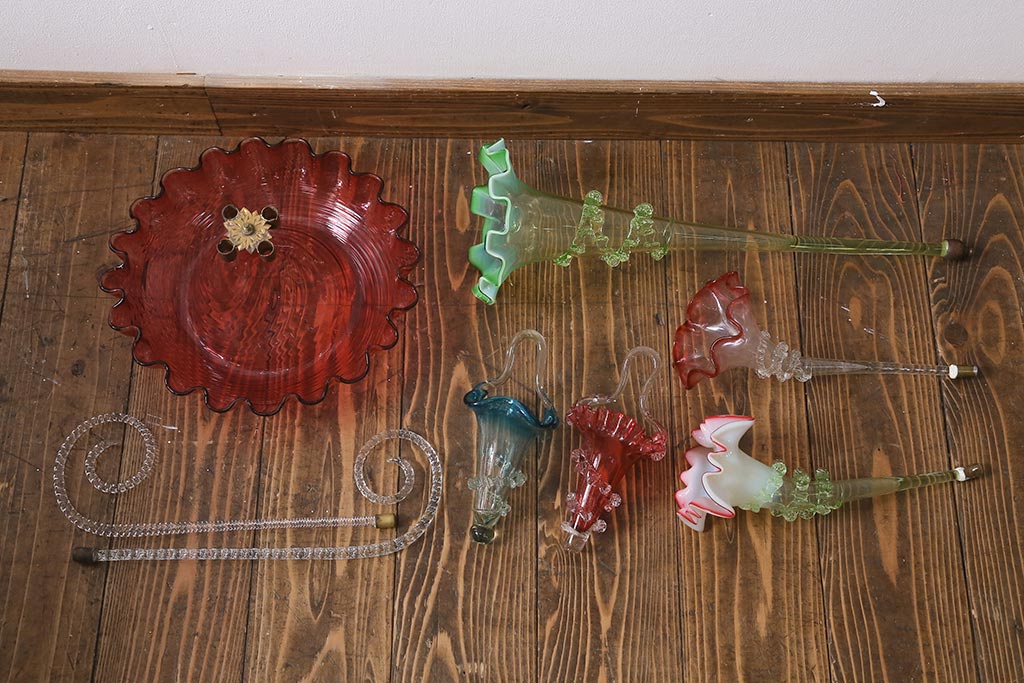 フランスアンティーク ビクトリア朝 glass Epergne ワセリン フランスアンティーク ビクトリア朝 glass Epergne ワセリン