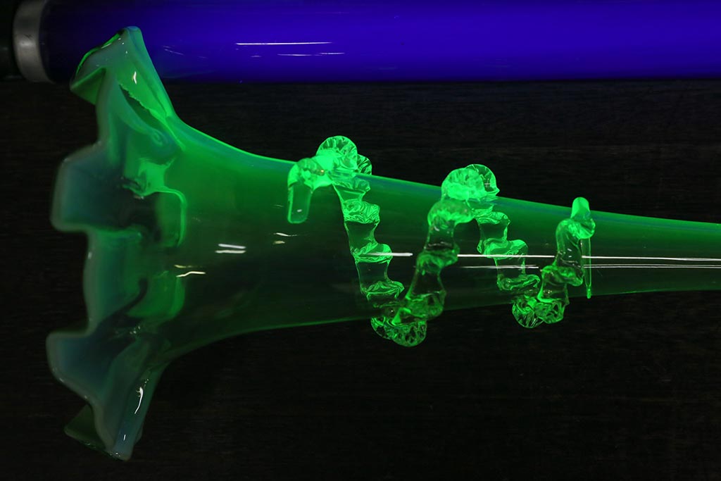 フランスアンティーク ビクトリア朝 glass Epergne ワセリン