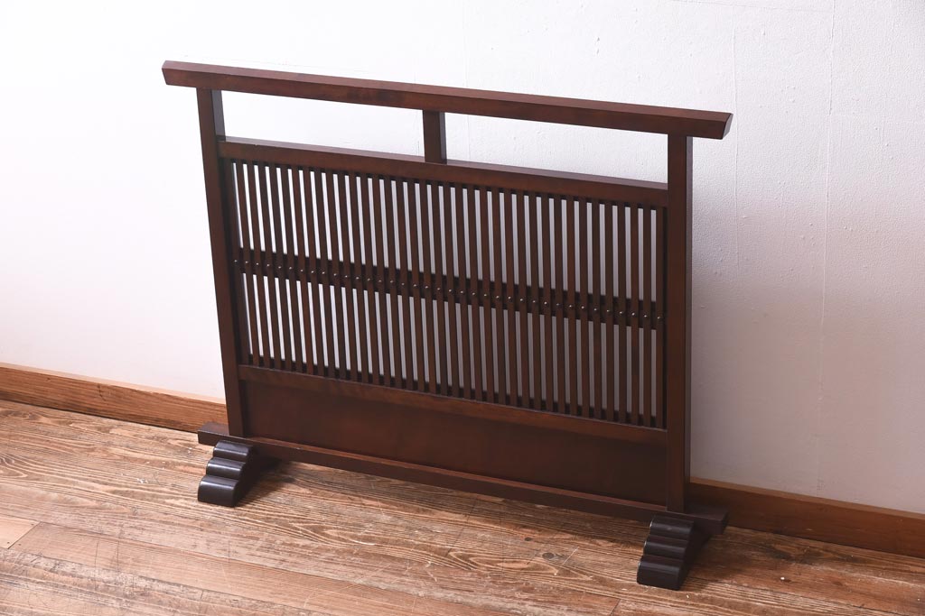 中古 松本民芸家具 上品な和の空間を演出するすりガラス付き衝立(つい立て、パーテーション)(R-039611) | ラフジュ工房