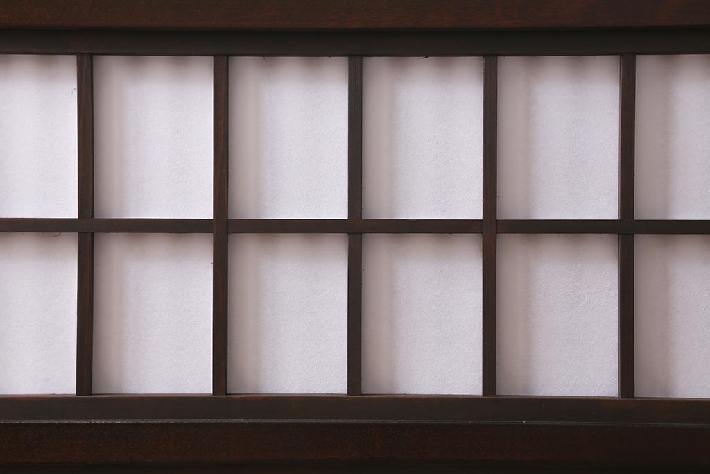 ビンテージ家具　松本民芸家具　上品な和の空間を演出する裏障子付き衝立(つい立て、パーテーション)(R-039676)