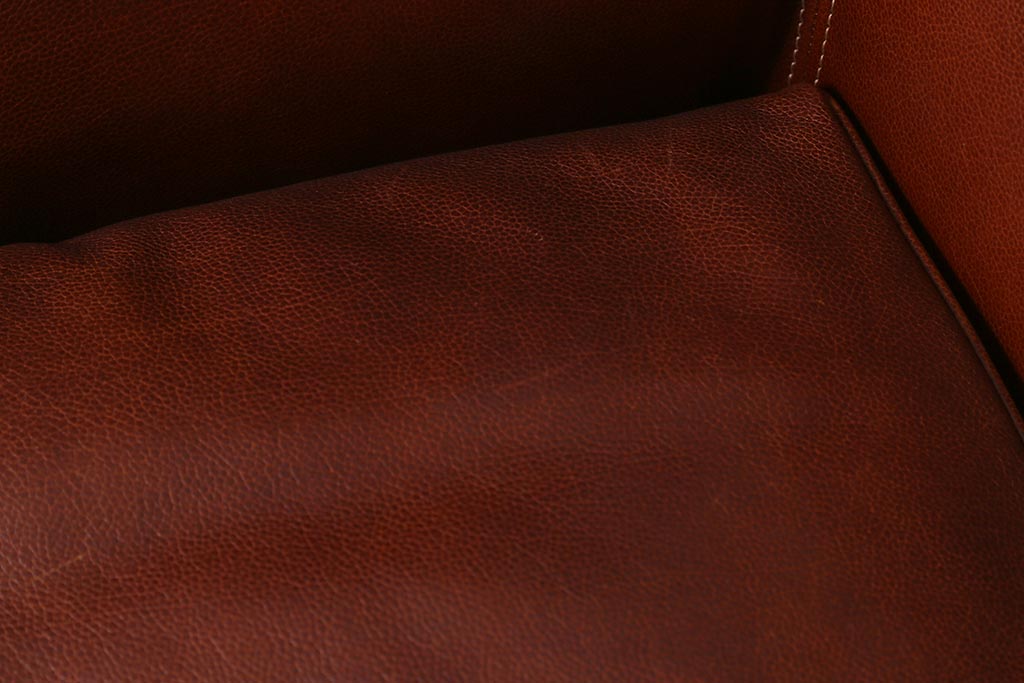 中古　Baxter社(バクスター)　OXFORDINE　ヴィンテージ感あふれるイタリア製の2人掛けレザーソファ(2Pソファ)(定価約160万円)(R-039687)