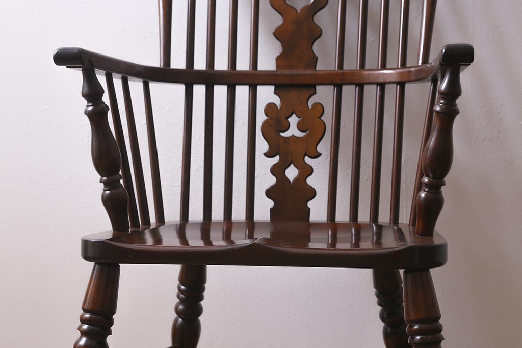 中古　松本民芸家具　#44A型　ウィンザーチェア(アームチェア、椅子、ウインザーチェア)(定価約18万円)(R-039688)