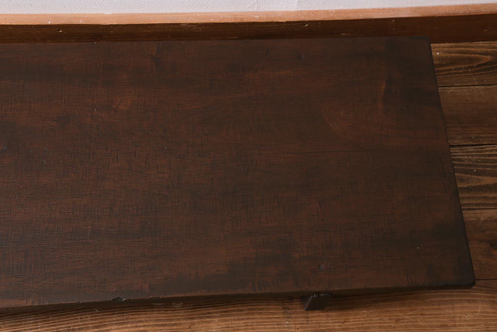 アンティーク家具　朴の木の一枚板　色々なインテリアに合わせやすいシンプルな裁ち板(ローテーブル、ローボード)(R-039698)