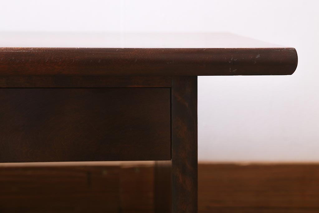 中古　松本民芸家具　#204型　コンパクトで使いやすい引き出し付きの上品な座机(ローテーブル、文机)(R-039709)