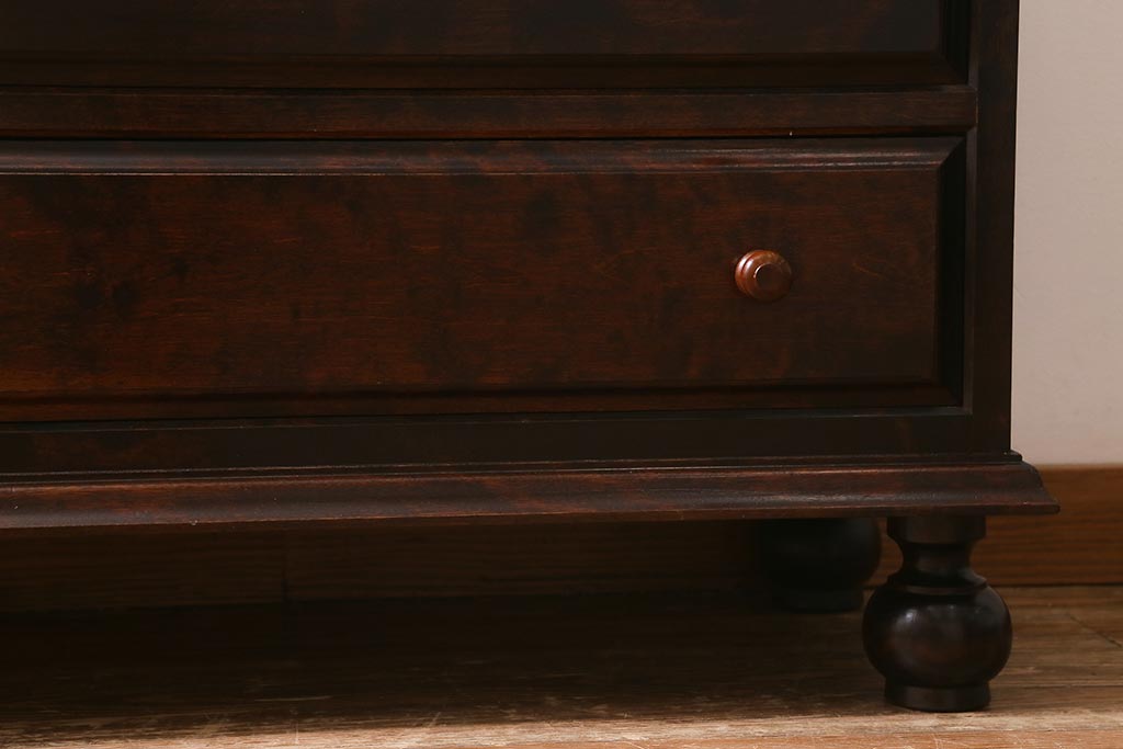 ヴィンテージ家具　松本民芸家具　H型　ボールフットの脚がお洒落なライティングビューロー(簿記机、在宅ワーク、在宅用デスク、ビンテージ)(R-039711)