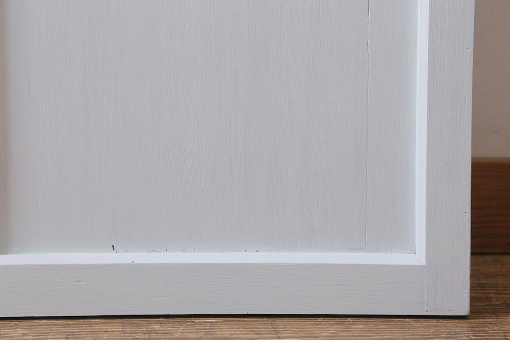 アンティーク建具　和製アンティーク　昭和初期　ペイント　淡い水色が爽やかな木製ドア(扉、開き戸、建具)(R-039727)