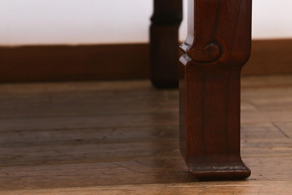 アンティーク家具　総ケヤキ材　漆塗り　美しい杢目が魅力の高級感溢れる座卓(ローテーブル)(R-039745)
