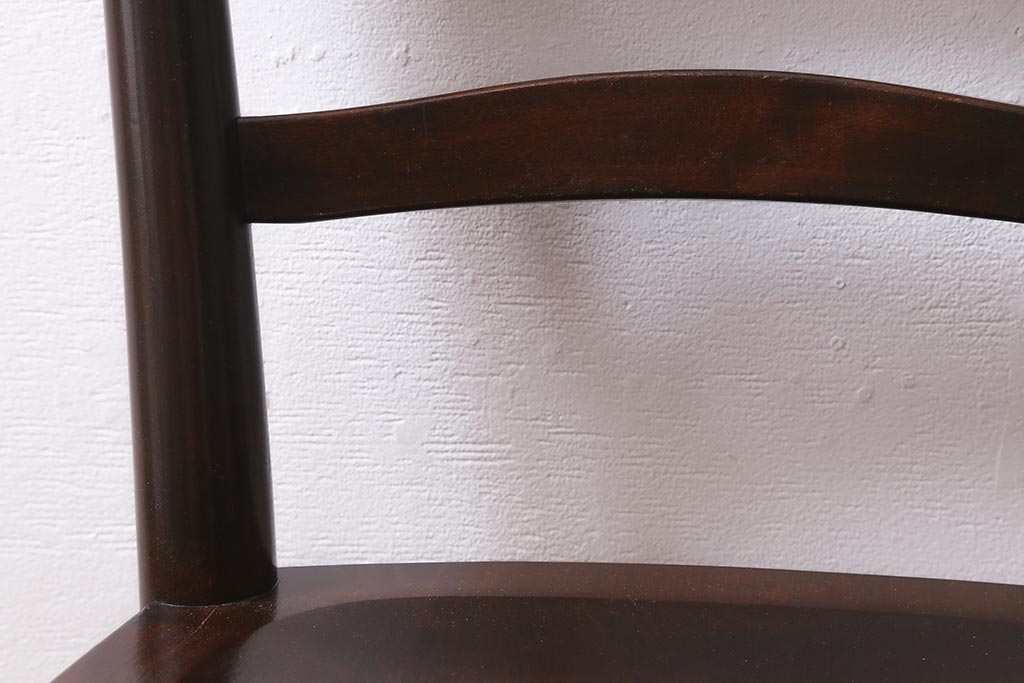 中古　松本民芸家具　シックな空間におすすめのラダーバックチェア(ダイニングチェア、椅子)(R-039805)