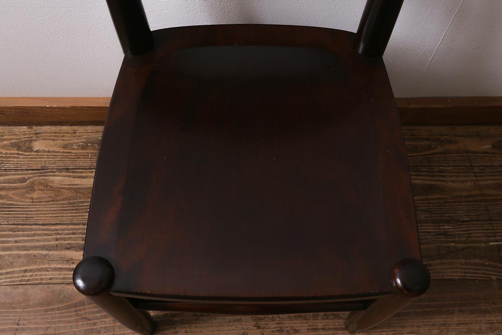 中古　松本民芸家具　シックな空間におすすめのラダーバックチェア(ダイニングチェア、椅子)(R-039806)