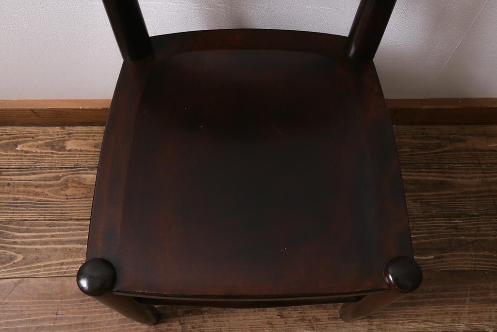 中古　松本民芸家具　シックな空間におすすめのラダーバックチェア(ダイニングチェア、椅子)(R-039808)