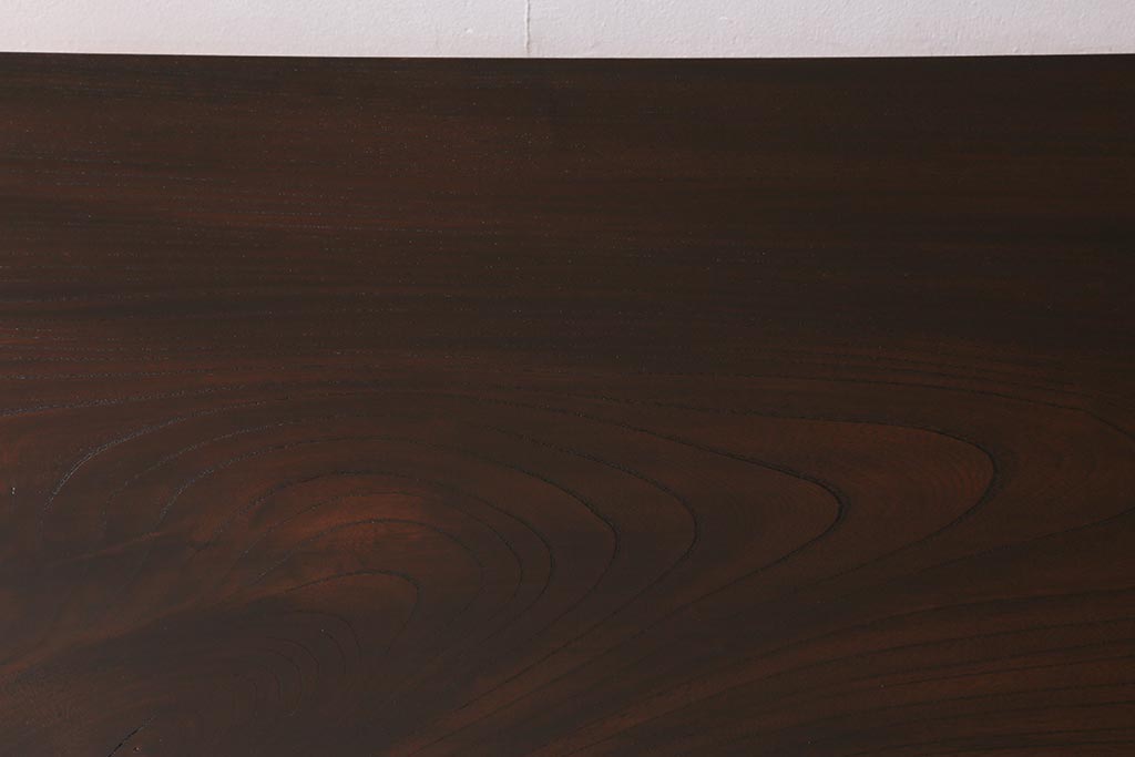 ビンテージ家具　和製ビンテージ　総ケヤキ・天板一枚板　滑らかな木肌が魅力のセンターテーブル(座卓、ローテーブル)(R-039818)