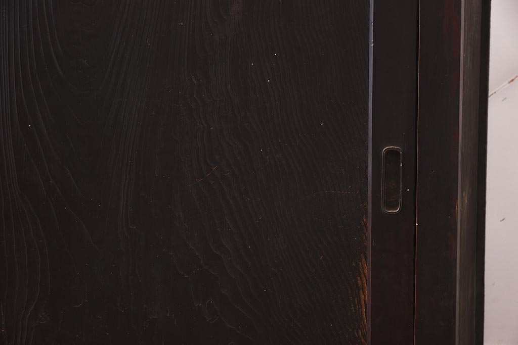 アンティーク家具　明治期　ヒノキ材・杉材　渋さが魅力的な収納箪笥(サイドボード、水屋箪笥、戸棚、キャビネット、テレビ台、収納棚)(R-039828)