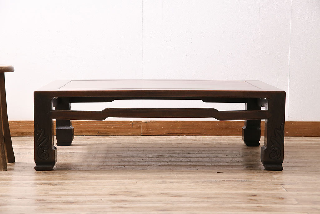 アンティーク家具　和製アンティーク　大正昭和初期　古いものならではの風合いが趣溢れる座卓(ローテーブル)(R-039846)