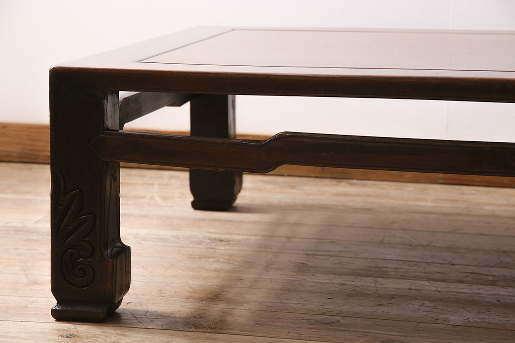 アンティーク家具　和製アンティーク　大正昭和初期　古いものならではの風合いが趣溢れる座卓(ローテーブル)(R-039846)