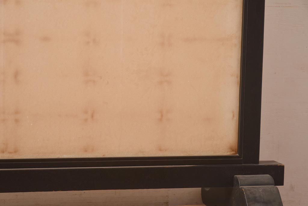 アンティーク家具　昭和中期　漆塗り　和の風情を演出する大振りなサイズの衝立(つい立て、パーテーション)(R-039890)