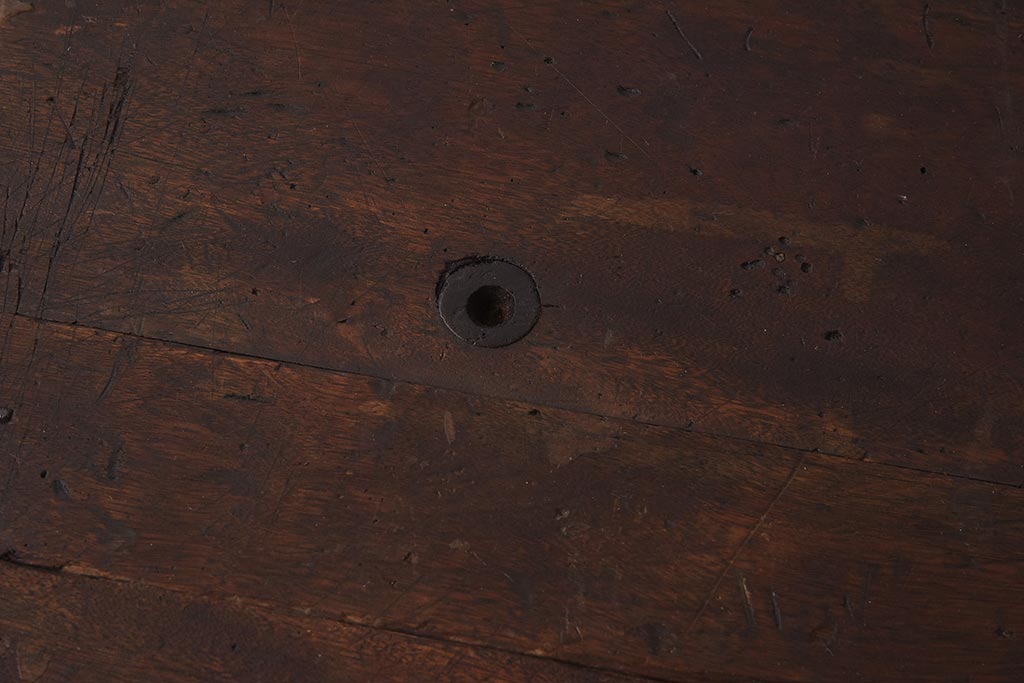 ヴィンテージ家具　アイアンフレーム　ジャンクな雰囲気が魅力の作業台(鉄脚テーブル、ビンテージ)(R-039938)