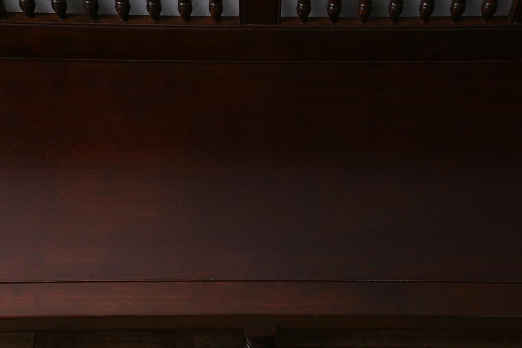 中古　松本民芸家具　D型布張り椅子　クラシカルなデザインが魅力の3人掛けソファ(ベンチ、ソファ)(定価約55万円)(R-039950)