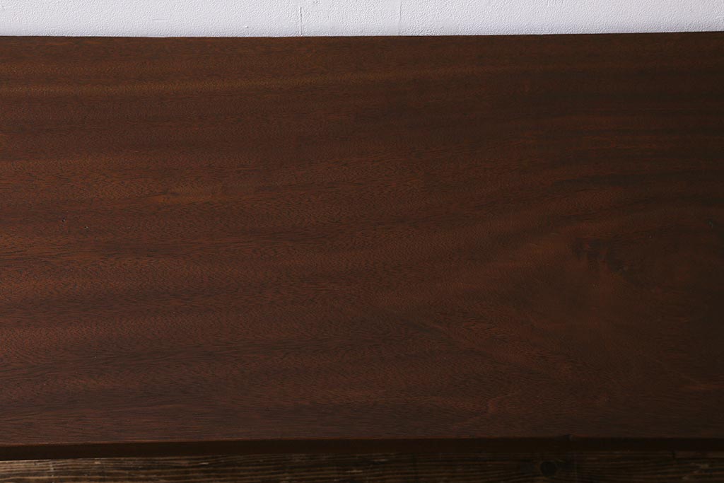 アンティーク家具　古材一枚板リメイク　ラワン材　空間をお洒落に演出する鉄脚テーブル(コンソールテーブル、作業台)(R-039964)