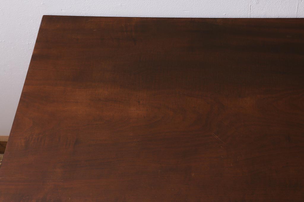 アンティーク家具　リメイク　栃の木一枚板　古材を活かした鉄脚テーブル(ダイニングテーブル、カフェテーブル、作業台)(R-039975)