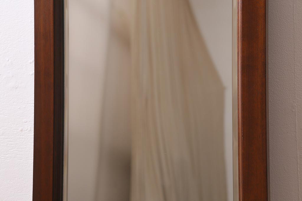 中古　松本民芸家具　クラシカルな雰囲気がお洒落な掛け鏡(ミラー、壁掛け鏡)(R-040008)