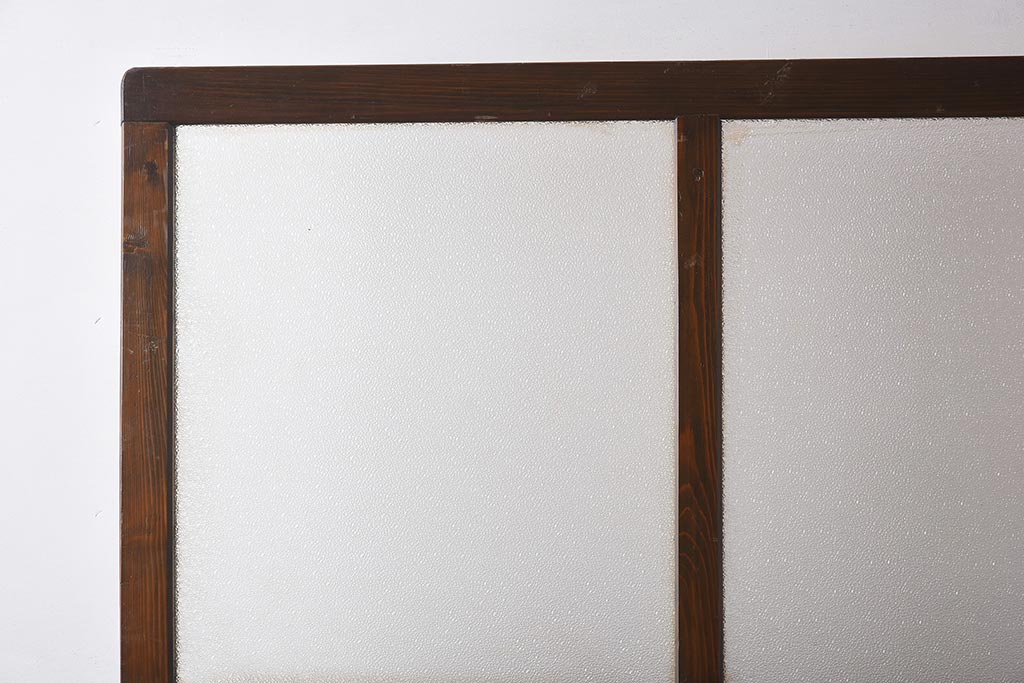 アンティーク家具　ダイヤガラス　レトロな雰囲気漂う大ぶりなつい立て(衝立、パーテーション)(R-040014)