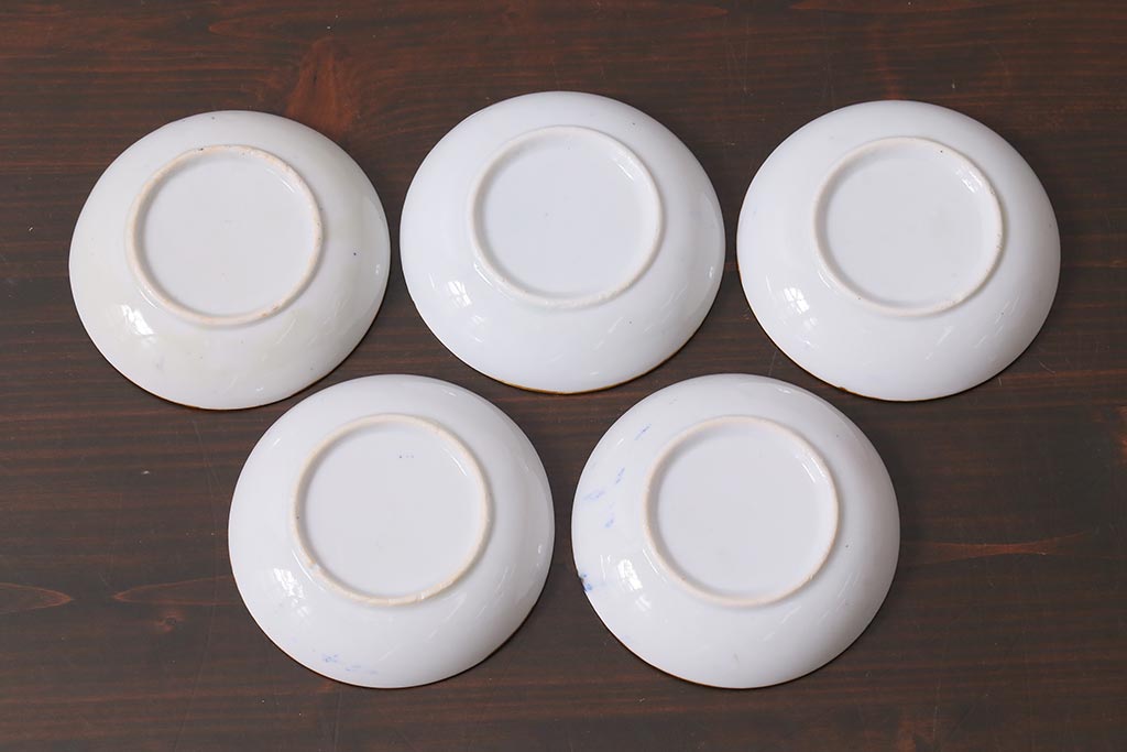 アンティーク雑貨　昭和初期　印判小皿5枚セット(和食器)(R-040038)