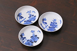 幕末明治期　伊万里焼　染付角皿2枚セット(向付、小鉢、和食器)(R-042686)