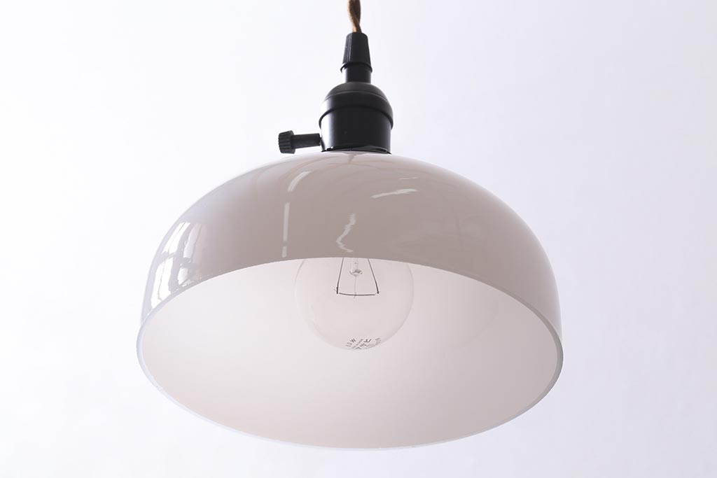 アンティーク照明　昭和初期　シンプルですっきりとしたデザインのペンダントライト(天井照明、吊り下げ照明)(R-040077)