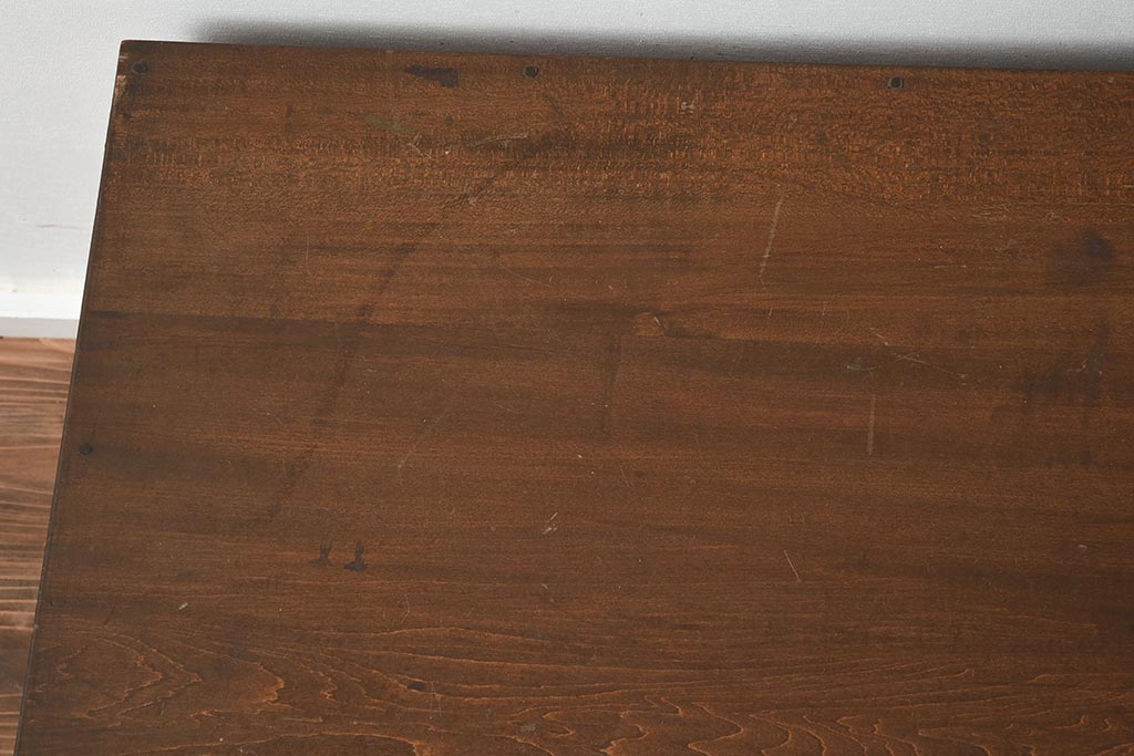 アンティーク家具　昭和中期　年月を重ねた渋みのある木肌が魅力の文机(座机、片袖机、ローテーブル)(R-040103)