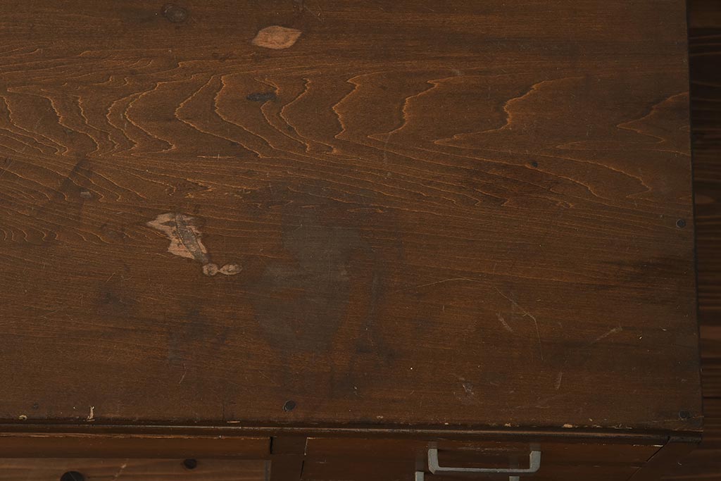 アンティーク家具　昭和中期　年月を重ねた渋みのある木肌が魅力の文机(座机、片袖机、ローテーブル)(R-040103)