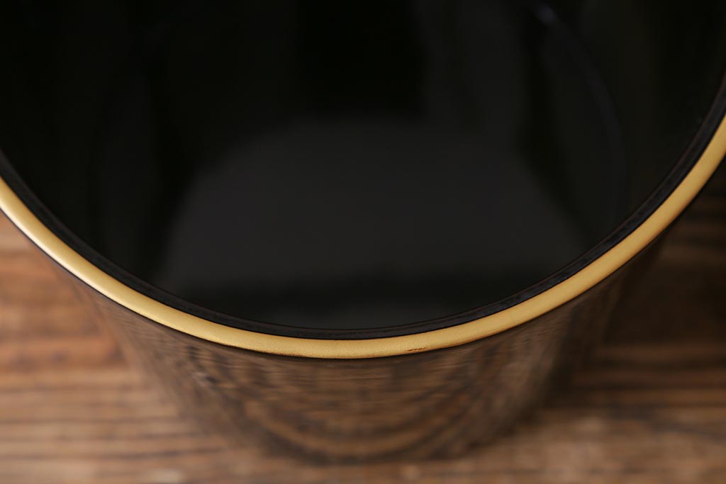 アンティーク雑貨　明治大正　輪島塗　黒塗汁桶(木製漆器)(R-040112)