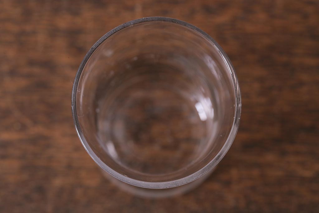 アンティーク雑貨　戦前　カブトビール　鼓型グラス(和ガラス、コップ)(R-040125)